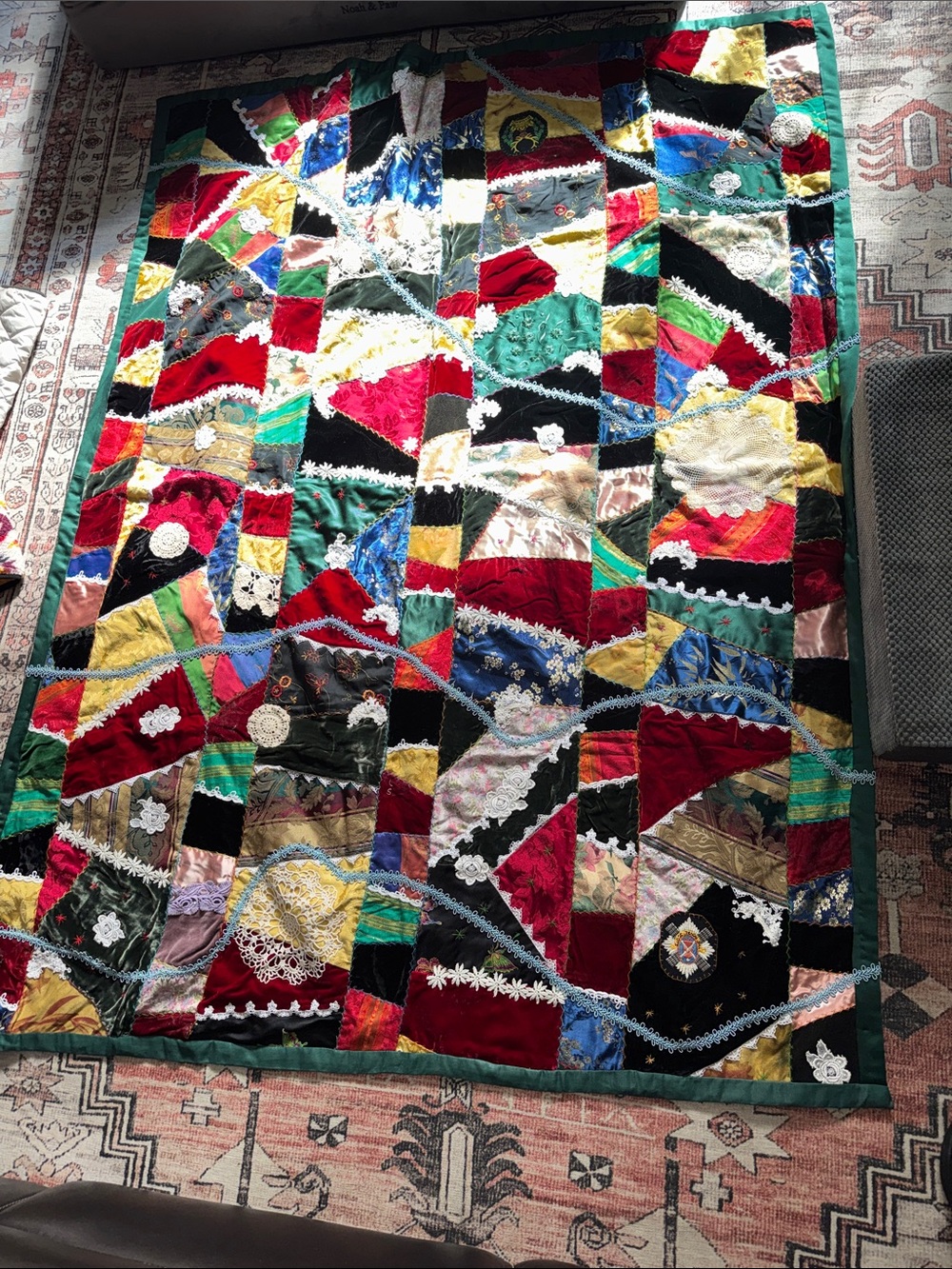 Vintage Handmade Multicolor Patchwork Quilt